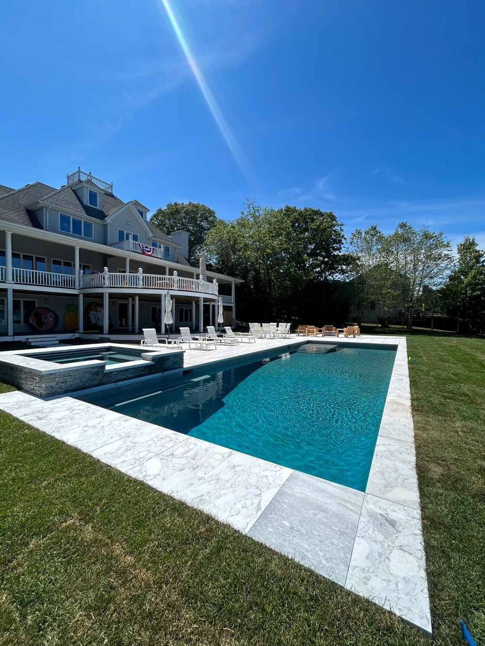 Pool with a Blue Granite PebbleSheen finish